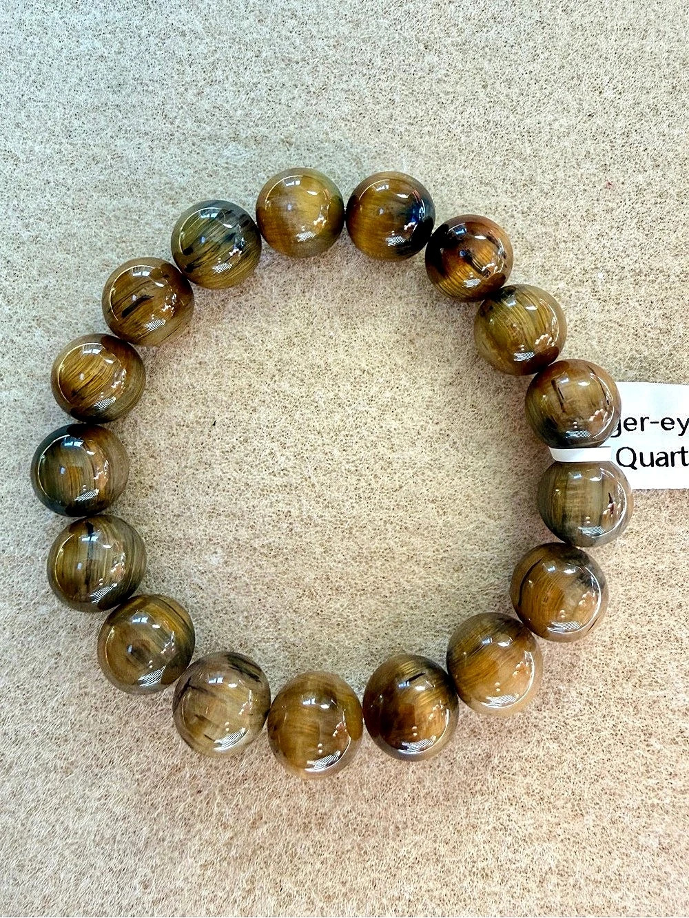 Tiger’s Eye in Quartz Beaded Stretchy Bracelet